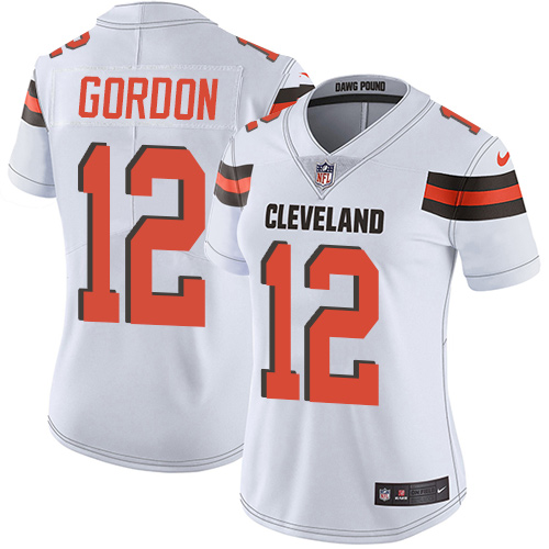 Nike Browns #12 Josh Gordon White Women's Stitched NFL Vapor Untouchable Limited Jersey