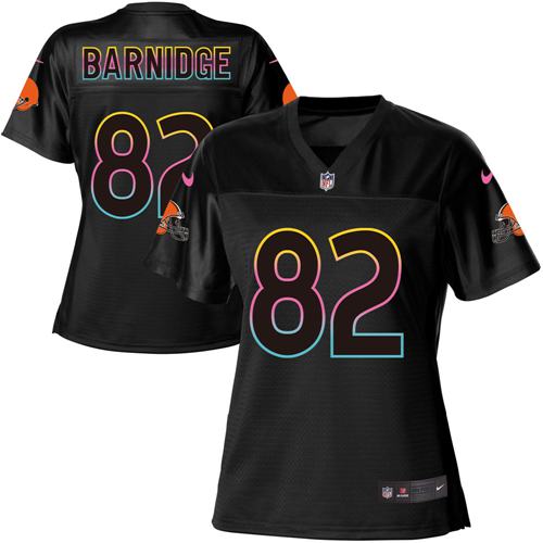 Nike Browns #82 Gary Barnidge Black Women's NFL Fashion Game Jersey