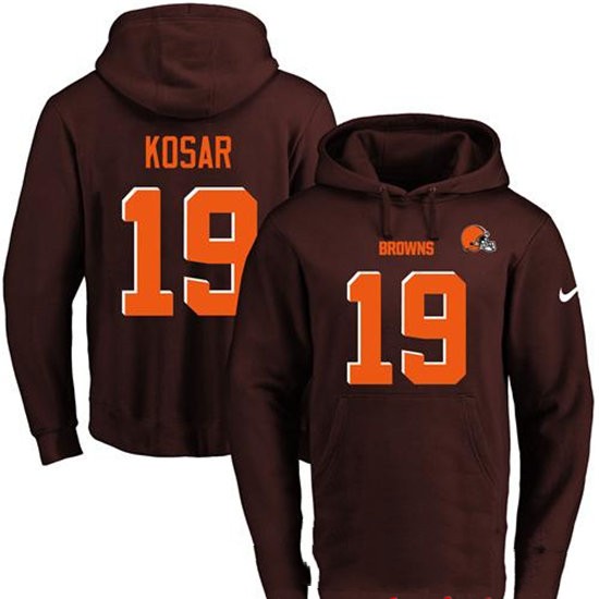 Nike Browns 19 Bernie Kosar Brown Men's Pullover Hoodie