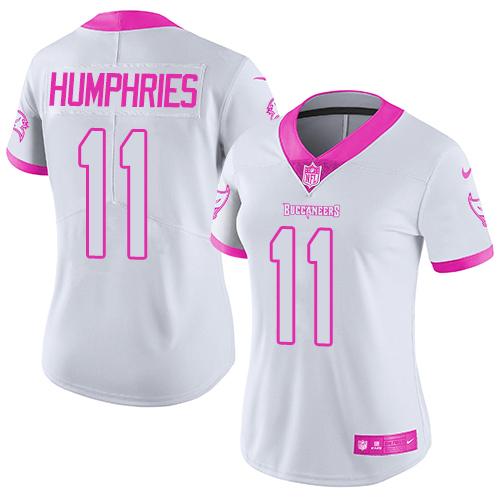 Nike Buccaneers #11 Adam Humphries White Pink Women's Stitched NFL Limited Rush Fashion Jersey
