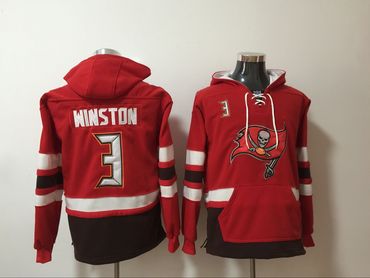Nike Buccaneers 3 Jameis Winston Red All Stitched Hooded Sweatshirt
