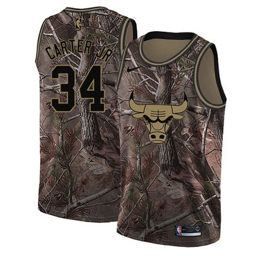 Nike Bulls #34 Wendell Carter Jr. Camo Women's NBA Swingman Realtree Collection Jersey