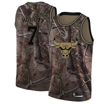 Nike Bulls #7 Justin Holiday Camo NBA Swingman Realtree Collection Jersey