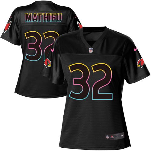 Nike Cardinals #32 Tyrann Mathieu Black Women's NFL Fashion Game Jersey