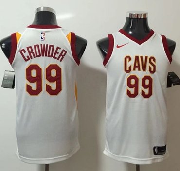 Nike Cavaliers #99 Jae Crowder White Stitched NBA Swingman Jersey