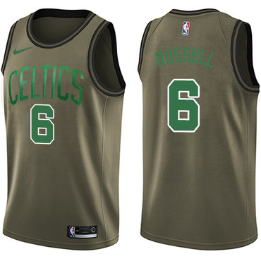 Nike Celtics #6 Bill Russell Green Salute to Service NBA Swingman Jersey