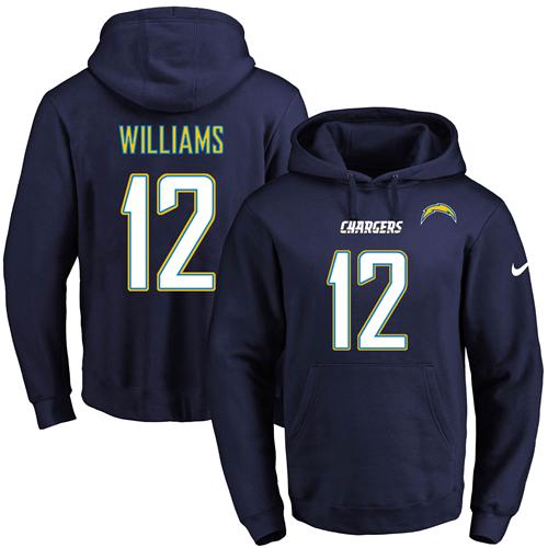 Nike Chargers #12 Mike Williams Navy Blue Name & Number Pullover NFL Hoodie