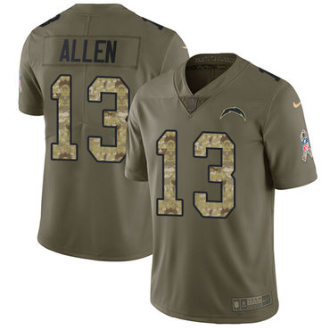Nike Chargers #13 Keenan Allen Olive Camo Men's Stitched NFL Limited 2017 Salute To Service Jersey