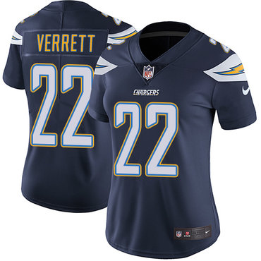 Nike Chargers #22 Jason Verrett Navy Blue Team Color Women's Stitched NFL Vapor Untouchable Limited Jersey
