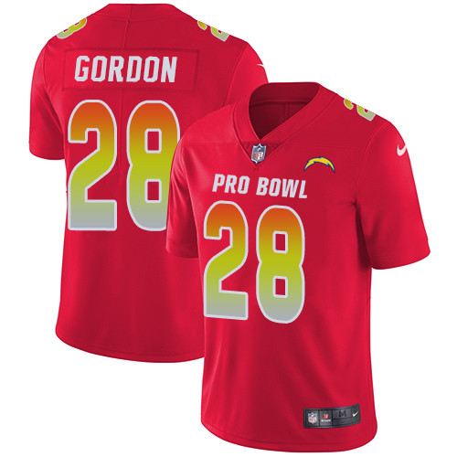 Nike Chargers #28 Melvin Gordon Red Men's Stitched NFL Limited AFC 2019 Pro Bowl Jersey