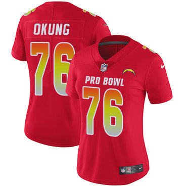 Nike Chargers #76 Russell Okung Red Women's Stitched NFL Limited AFC 2018 Pro Bowl Jersey$199.99$21.50
