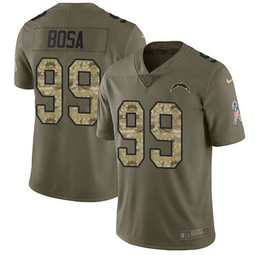Nike Chargers #99 Joey Bosa Olive Camo Men's Stitched NFL Limited 2017 Salute To Service Jersey