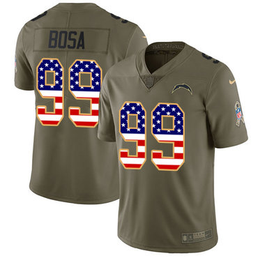 Nike Chargers #99 Joey Bosa Olive USA Flag Men's Stitched NFL Limited 2017 Salute To Service Jersey