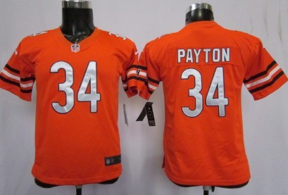 Nike Chicago Bears #34 Walter Payton Orange Kids Stitched Jersey