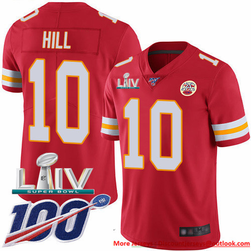 Nike Chiefs #10 Tyreek Hill Red Super Bowl LIV 2020 Team Color Men's Stitched NFL 100th Season Vapor Untouchable Limited Jersey