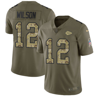 Nike Chiefs #12 Albert Wilson Olive Camo Men's Stitched NFL Limited 2017 Salute To Service Jersey