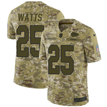 Nike Chiefs #25 Armani Watts Camo Men's Stitched NFL Limited 2018 Salute To Service Jersey
