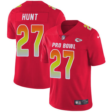 Nike Chiefs #27 Kareem Hunt Red Women's Stitched NFL Limited AFC 2018 Pro Bowl Jersey