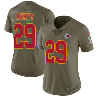 Nike Chiefs #29 Eric Berry Olive Women's Stitched NFL Limited 2017 Salute to Service Jersey