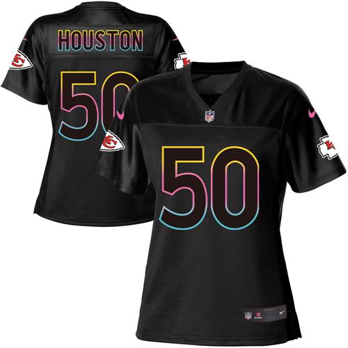 Nike Chiefs #50 Justin Houston Black Women's NFL Fashion Game Jersey
