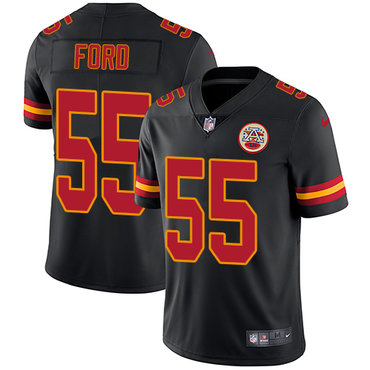 Nike Chiefs #55 Dee Ford Black Youth Stitched NFL Limited Rush Jersey