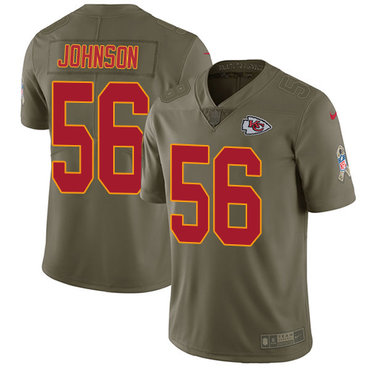 Nike Chiefs #56 Derrick Johnson Olive Men's Stitched NFL Limited 2017 Salute to Service Jersey
