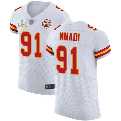 Nike Chiefs #91 Derrick Nnadi White Men's Super Bowl LV Bound Stitched NFL New Elite Jersey