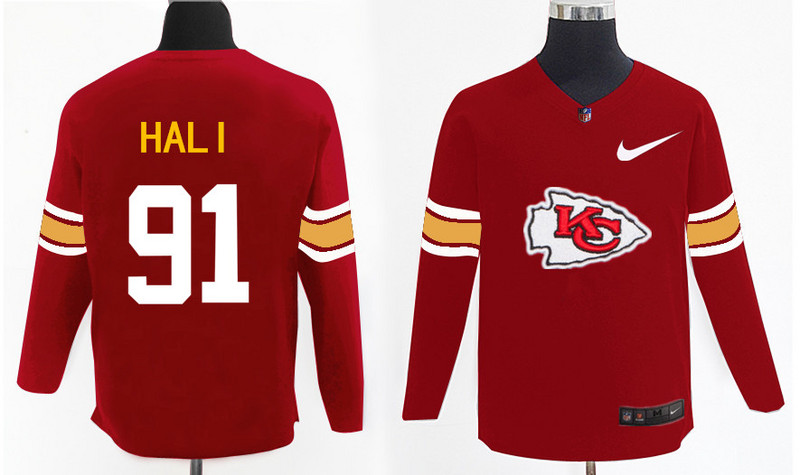 Nike Chiefs 91 Tamba Hali Red Knit Sweater