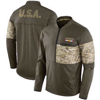 Nike Chiefs Olive Salute to Service Sideline Hybrid Half-Zip Pullover Jacket