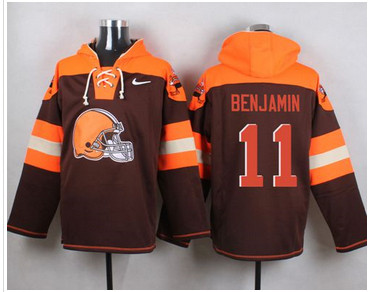 Nike Cleverland Browns #11 Travis Benjamin Brown Player Pullover NFL Hoodie