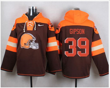 Nike Cleverland Browns #39 Tashaun Gipson Brown Player Pullover NFL Hoodie