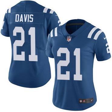 Nike Colts #21 Vontae Davis Royal Blue Team Color Women's Stitched NFL Vapor Untouchable Limited Jersey