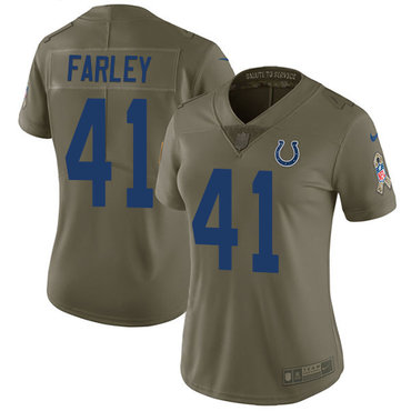 Nike Colts #41 Matthias Farley Olive Women's Stitched NFL Limited 2017 Salute to Service Jersey