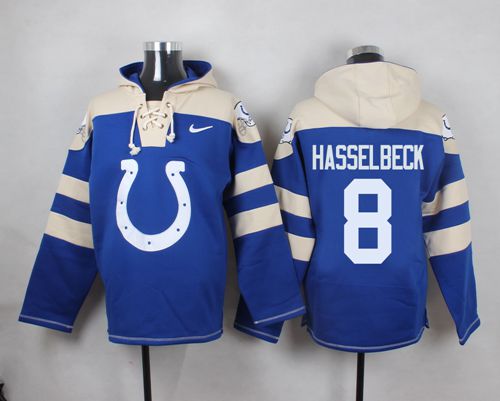Nike Colts #8 Matt Hasselbeck Royal Blue Player Pullover NFL hoodie