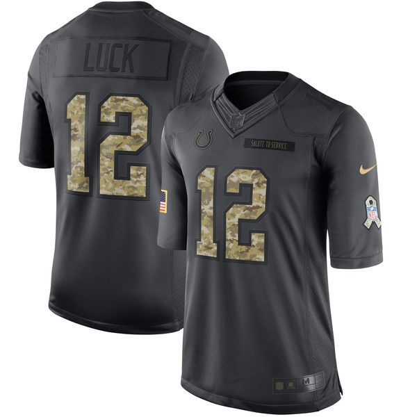 Nike Colts 12 Andrew Luck Anthracite Salute To Service Limited Jersey