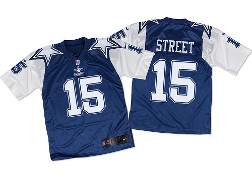 Nike Cowboys #15 Devin Street Navy Blue White Throwback Men's Stitched NFL Elite Jersey