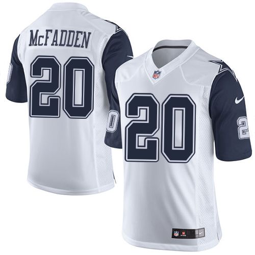 Nike Cowboys #20 Darren McFadden White Men's Stitched NFL Limited Rush Jersey