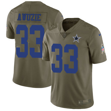 Nike Cowboys #33 Chidobe Awuzie Olive Youth Stitched NFL Limited 2017 Salute to Service Jersey