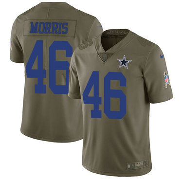 Nike Cowboys #46 Alfred Morris Olive Youth Stitched NFL Limited 2017 Salute to Service Jersey