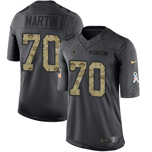Nike Cowboys #70 Zack Martin Black Men's Stitched NFL Limited 2016 Salute To Service Jersey