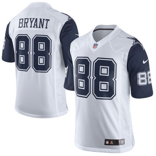 Nike Cowboys #88 Dez Bryant White Men's Stitched NFL Limited Rush Jersey