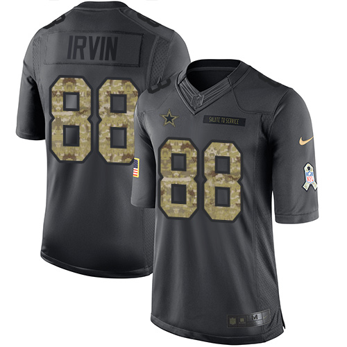 Nike Cowboys #88 Michael Irvin Black Men's Stitched NFL Limited 2016 Salute To Service Jersey