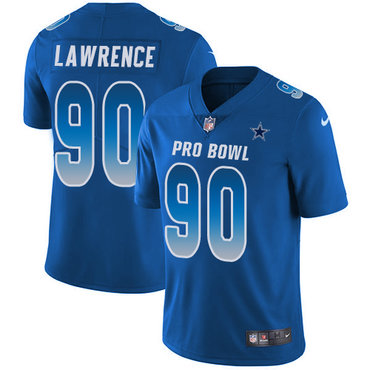 Nike Cowboys #90 DeMarcus Lawrence Royal Youth Stitched NFL Limited NFC 2018 Pro Bowl Jersey