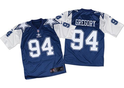 Nike Cowboys #94 Randy Gregory Navy Blue White Throwback Men's Stitched NFL Elite Jersey
