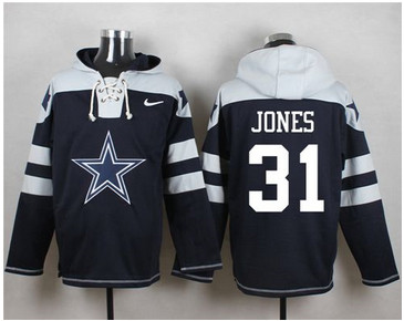 Nike Dallas Cowboys #31 Byron Jones Navy Blue Player Pullover NFL Hoodie