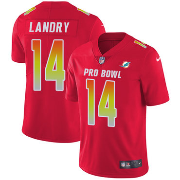 Nike Dolphins #14 Jarvis Landry Red Men's Stitched NFL Limited AFC 2018 Pro Bowl Jersey