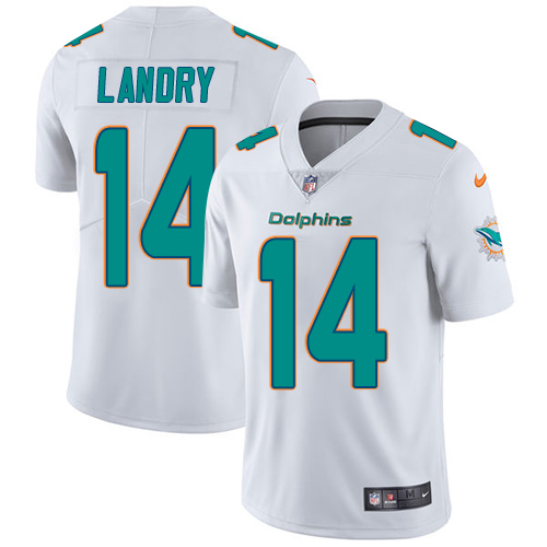 Nike Dolphins #14 Jarvis Landry White Men's Stitched NFL Vapor Untouchable Limited Jersey