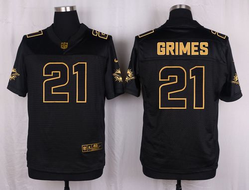 Nike Dolphins #21 Brent Grimes Black Men's Stitched NFL Elite Pro Line Gold Collection Jersey