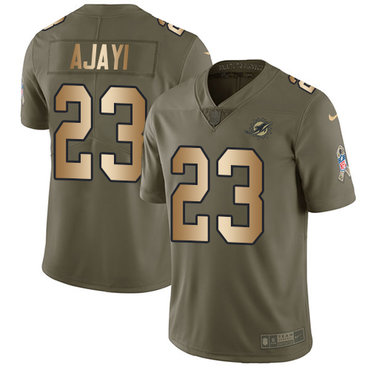 Nike Dolphins #23 Jay Ajayi Olive Gold Men's Stitched NFL Limited 2017 Salute To Service Jersey