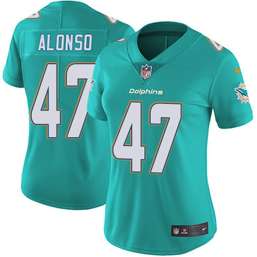 Nike Dolphins #47 Kiko Alonso Aqua Green Team Color Women's Stitched NFL Vapor Untouchable Limited Jersey